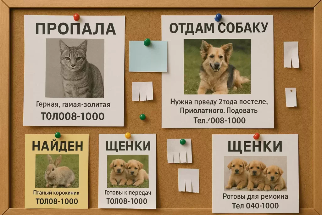 Доска объявлений о животных