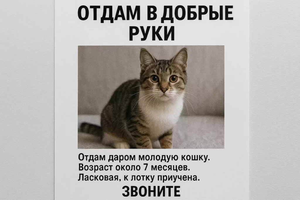 Подать объявление о животных